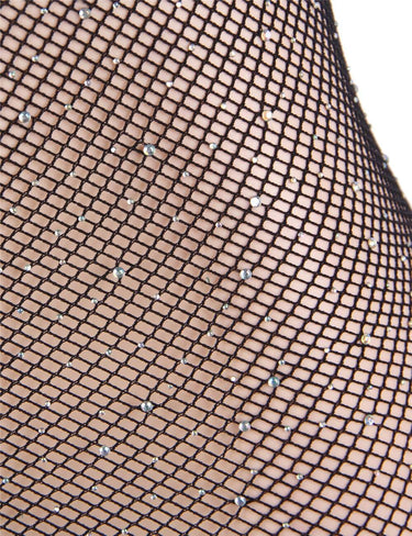 Black Fishnet Off-the-shoulder Sparkle Bodystocking Bodystockings Scandals Lingerie